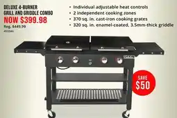 Cabela's DELUXE 4-BURNER GRILL AND GRIDDLE COMBO offer
