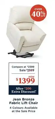 La Z Boy Jean Bronze Fabric Lift Chair offer