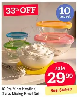 Kitchen Stuff Plus 10 Pc. Vibe Nesting Glass Mixing Bowl Set offer