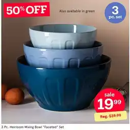 Kitchen Stuff Plus 3 Pc. Heirloom Mixing Bowl Faceted Set offer