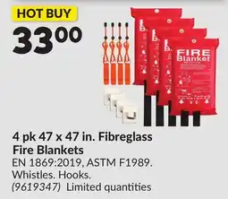 Princess Auto 4 pk 47 x 47 in. Fibreglass Fire Blankets offer