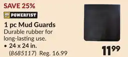 Princess Auto 1 pc Mud Guards offer