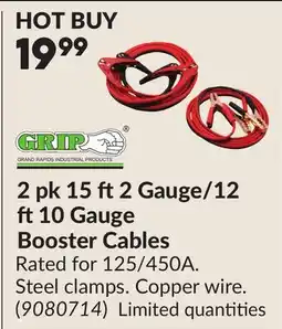 Princess Auto 2 pk 15 ft 2 Gauge/12 ft 10 Gauge Booster Cables offer