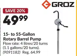 Princess Auto 15- to 55-Gallon Rotary Barrel Pump offer