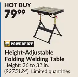 Princess Auto Height-Adjustable Folding Welding Table offer