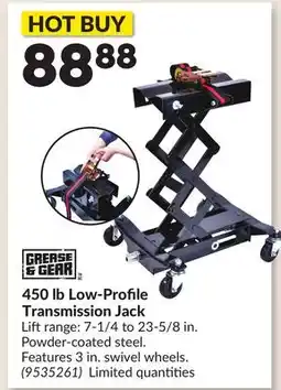 Princess Auto 450 lb Low-Profile Transmission Jack offer