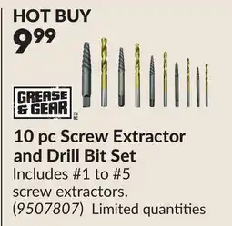 Princess Auto 10 pc Screw Extractor and Drill Bit Set offer