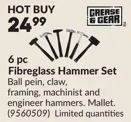 Princess Auto 6 pc Fibreglass Hammer Set offer