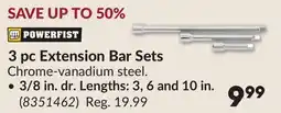 Princess Auto 3 pc Extension Bar Sets offer