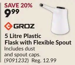 Princess Auto 5 Litre Plastic Flask with Flexible Spout offer