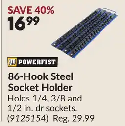 Princess Auto 86-Hook Steel Socket Holder offer