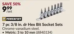 Princess Auto 7 pc 3/8 in. dr Hex Bit Socket Sets offer