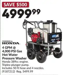 Princess Auto 4 GPM @ 4,000 PSI Gas Hot Water Pressure Washer offer
