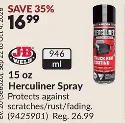 Princess Auto 15 oz Herculiner Spray offer