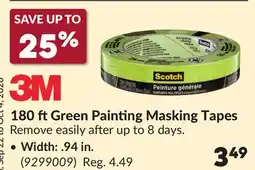 Princess Auto 180 ft Green Painting Masking Tapes offer