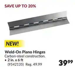 Princess Auto Weld-On Piano Hinges 2 in. x 6 ft offer