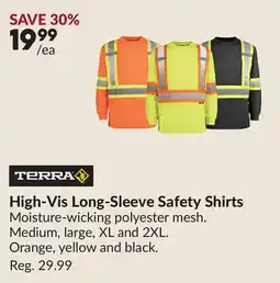 Princess Auto High-Vis Long-Sleeve Safety Shirts offer