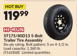 Princess Auto HI-RUN ST175/80D13 5-Bolt Trailer Tire Assembly offer