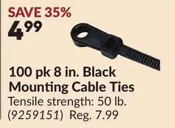 Princess Auto 100 pk 8 in. Black Mounting Cable Ties offer