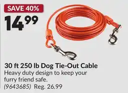 Princess Auto 30 ft 250 lb Dog Tie-Out Cable offer