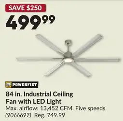 Princess Auto 84 in. Industrial Ceiling Fan with LED Light offer