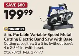Princess Auto 5 in. Portable Variable-Speed Metal Cutting Electric Band Saw with Base offer