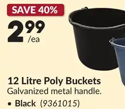 Princess Auto 12 Litre Poly Buckets offer