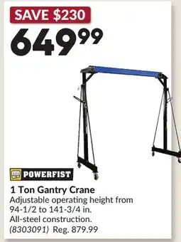 Princess Auto 1 Ton Gantry Crane offer