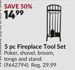 Princess Auto 5 pc Fireplace Tool Set offer