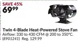 Princess Auto Twin 4-Blade Heat-Powered Stove Fan offer