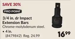 Princess Auto 3/4 in. dr Impact Extension Bars offer
