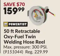 Princess Auto 50 ft Retractable Oxy-Fuel Twin Welding Hose Reel offer