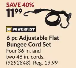 Princess Auto 6 pc Adjustable Flat Bungee Cord Set offer