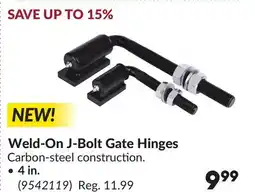 Princess Auto Weld-On J-Bolt Gate Hinges offer