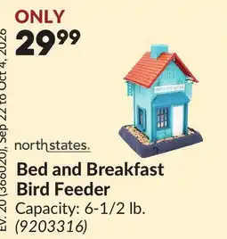Princess Auto Bed and Breakfast Bird Feeder offer