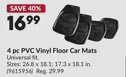 Princess Auto 4 pc PVC Vinyl Floor Car Mats offer