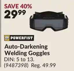 Princess Auto Auto-Darkening Welding Goggles offer