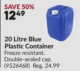 Princess Auto 20 Litre Blue Plastic Container offer