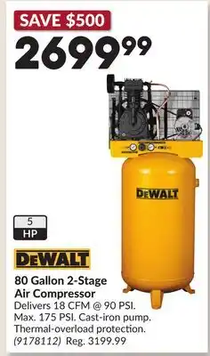 Princess Auto 80 Gallon 2-Stage Air Compressor offer