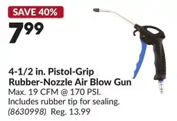 Princess Auto 4-1/2 in. Pistol-Grip Rubber-Nozzle Air Blow Gun offer