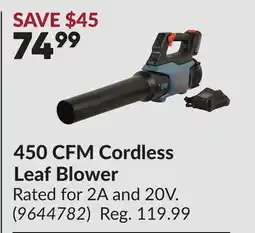 Princess Auto 450 CFM Cordless Leaf Blower offer