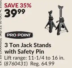 Princess Auto 3 Ton Jack Stands with Safety Pin offer