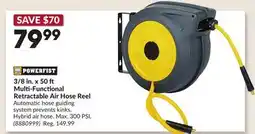 Princess Auto 3/8 in. x 50 ft Multi-Functional Retractable Air Hose Reel offer