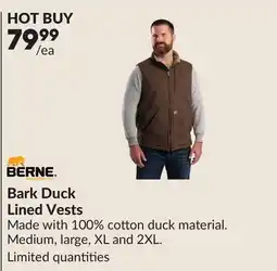 Princess Auto BERNE Bark Duck Lined Vests offer