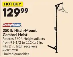 Princess Auto TowingMaster 350 lb Hitch-Mount Gambrel Hoist offer