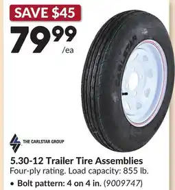 Princess Auto 5.30-12 Trailer Tire Assemblies offer
