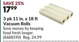 Princess Auto 3 pk 11 in. x 18 ft Vacuum Rolls offer