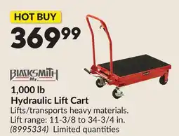 Princess Auto 1,000 lb Hydraulic Lift Cart offer