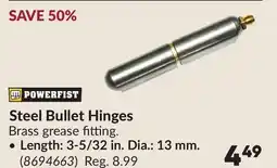 Princess Auto Steel Bullet Hinges offer