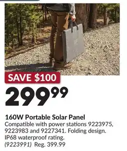 Princess Auto 160W Portable Solar Panel offer